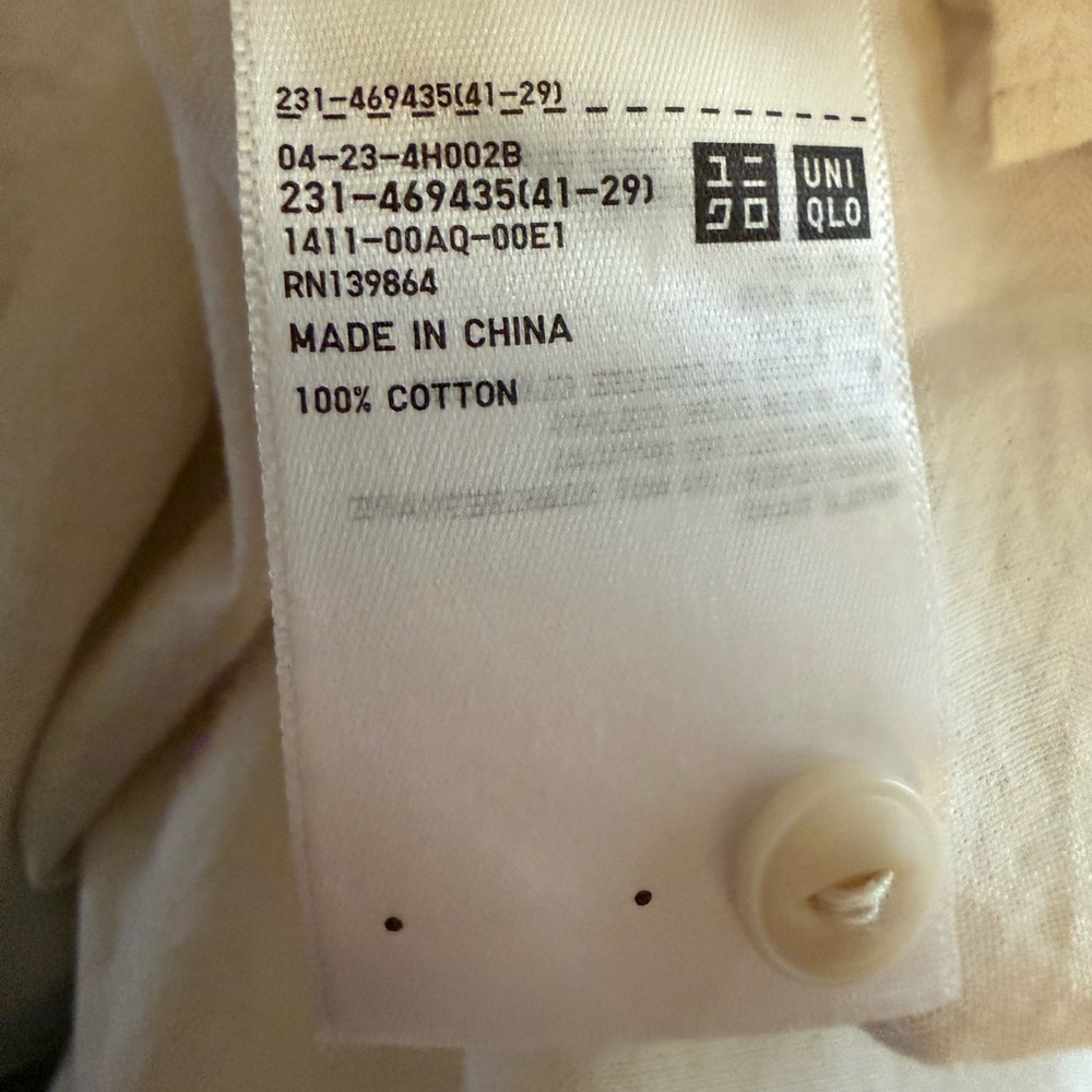Ines de la Fressange x Uniqlo Ruffle Collar 100% Cotton Button-Up L French Chic - Picture 14 of 16